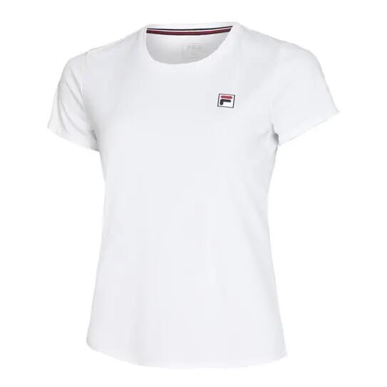 T-shirt Léonie Fila femme polyester recyclé blanc coupe près du corps