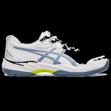 Chaussures tennis GEL-GAME 9 GS enfant blanches, textile, stabilité