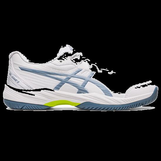 Chaussures tennis GEL-GAME 9 GS enfant blanches, textile, stabilité
