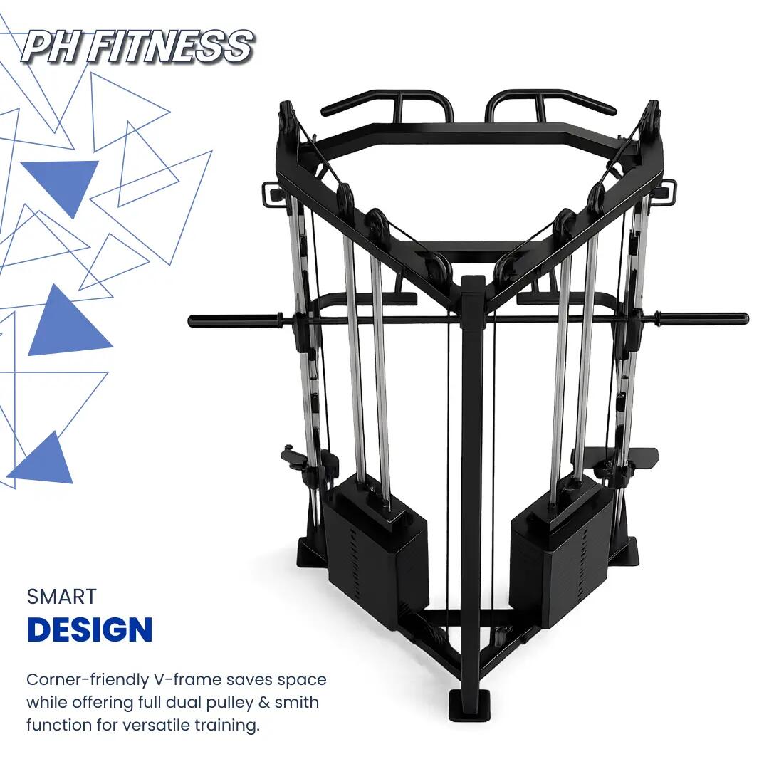 Stazione angolare con Smith Machine e doppia puleggia – 160 kg 6/9