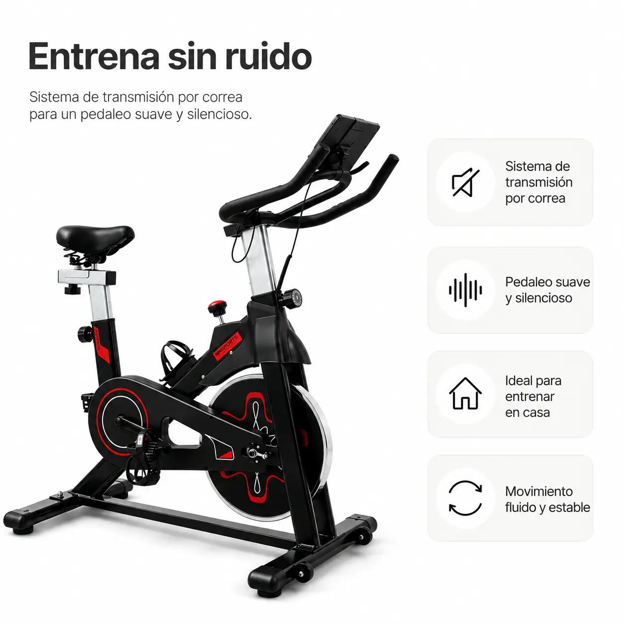 Bicicleta Estática Resistencia Ajustable Con Pantalla LCD 5/7