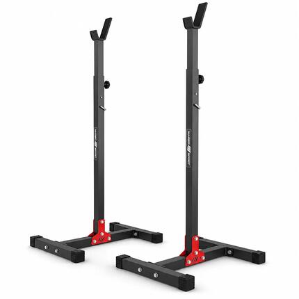 Paire de supports de barre réglables pour squat et presse