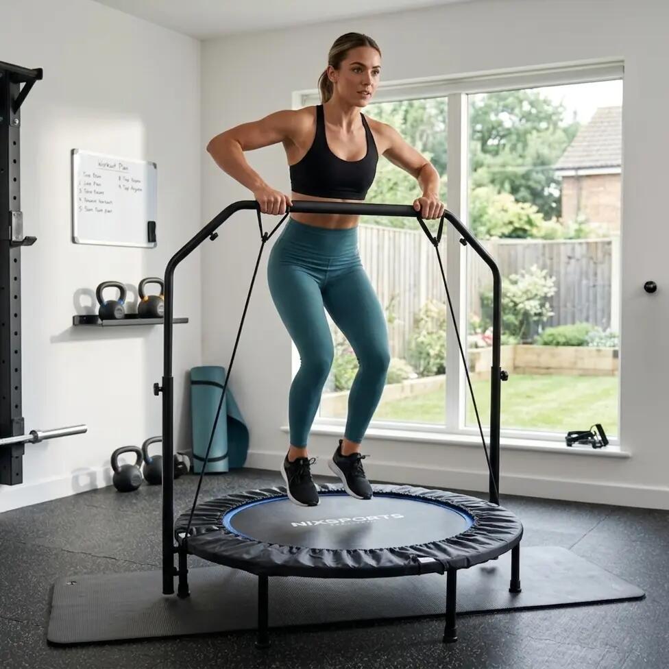 Trampoline fitness 3 en 1 avec barre réglable 3/7