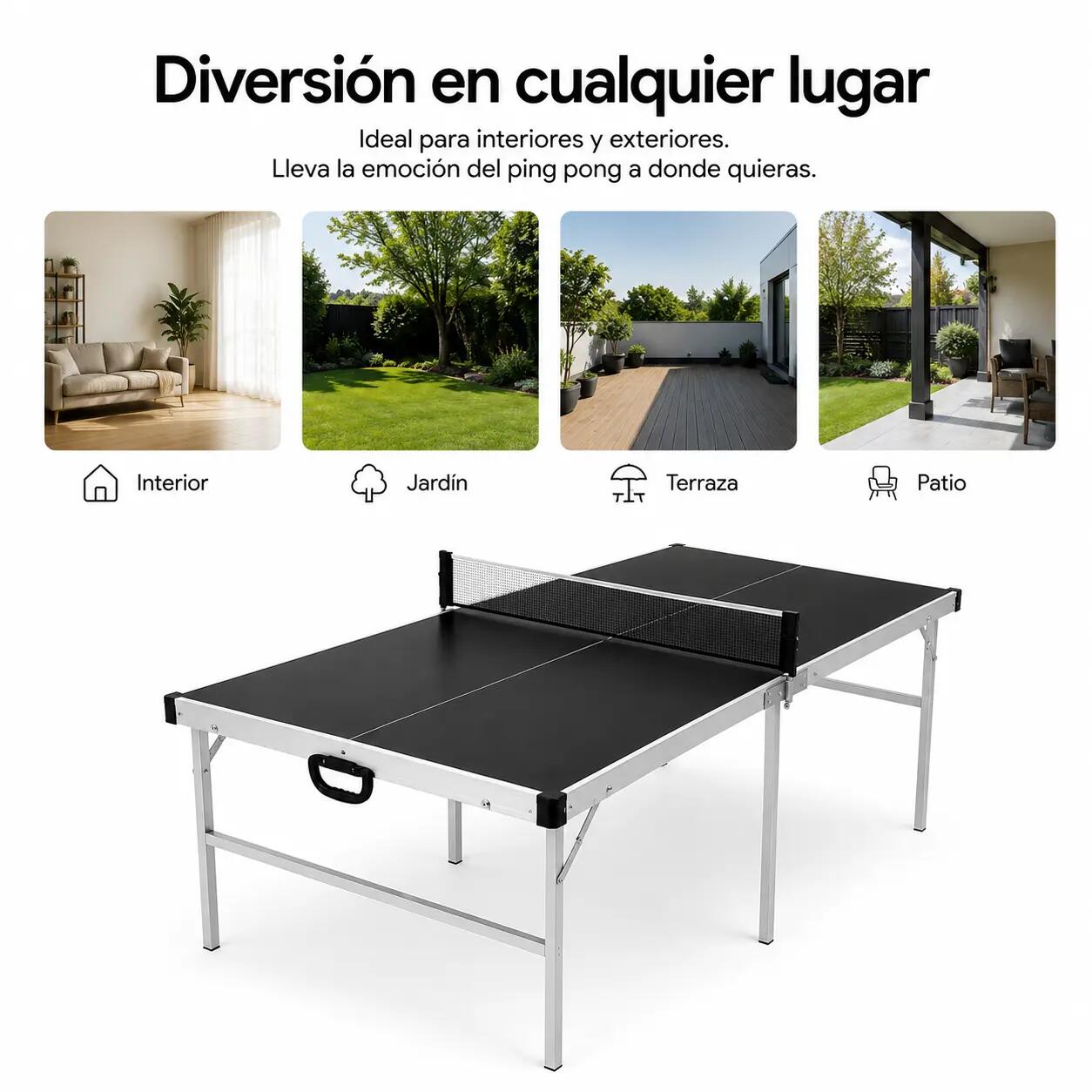 Table de ping-pong pliante avec filet 182x91 cm 7/7