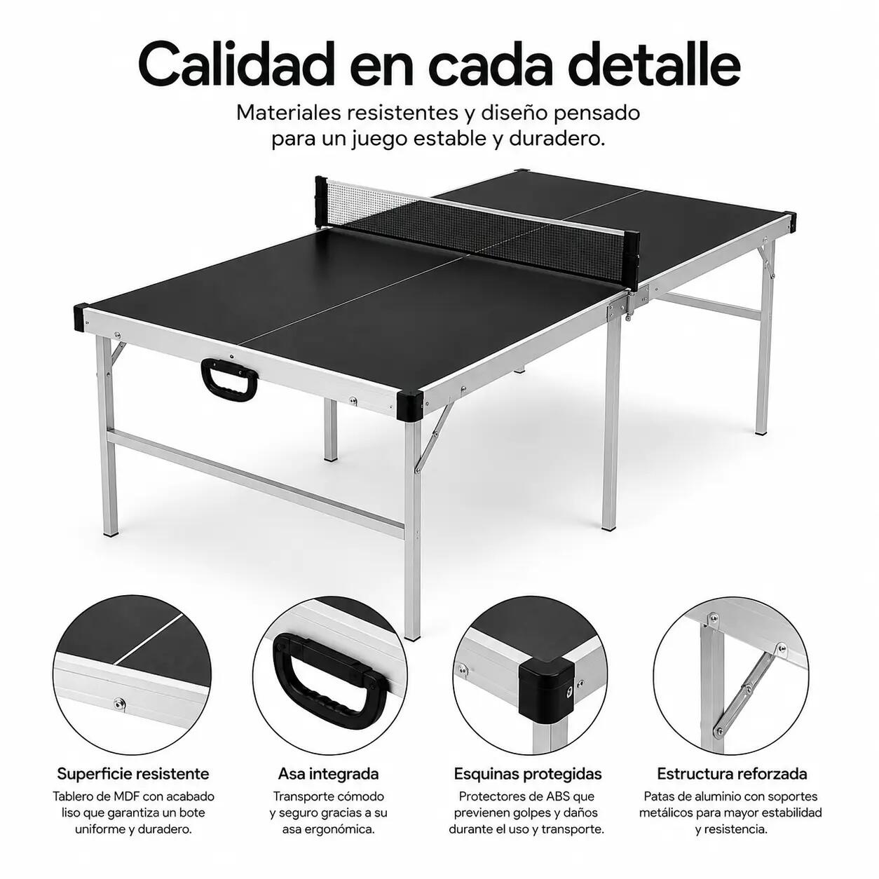 Table de ping-pong pliante avec filet 182x91 cm 6/7