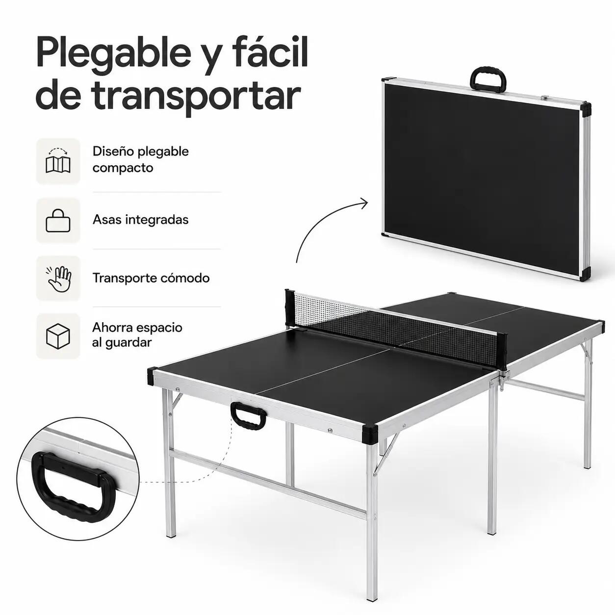 Table de ping-pong pliante avec filet 182x91 cm 4/7