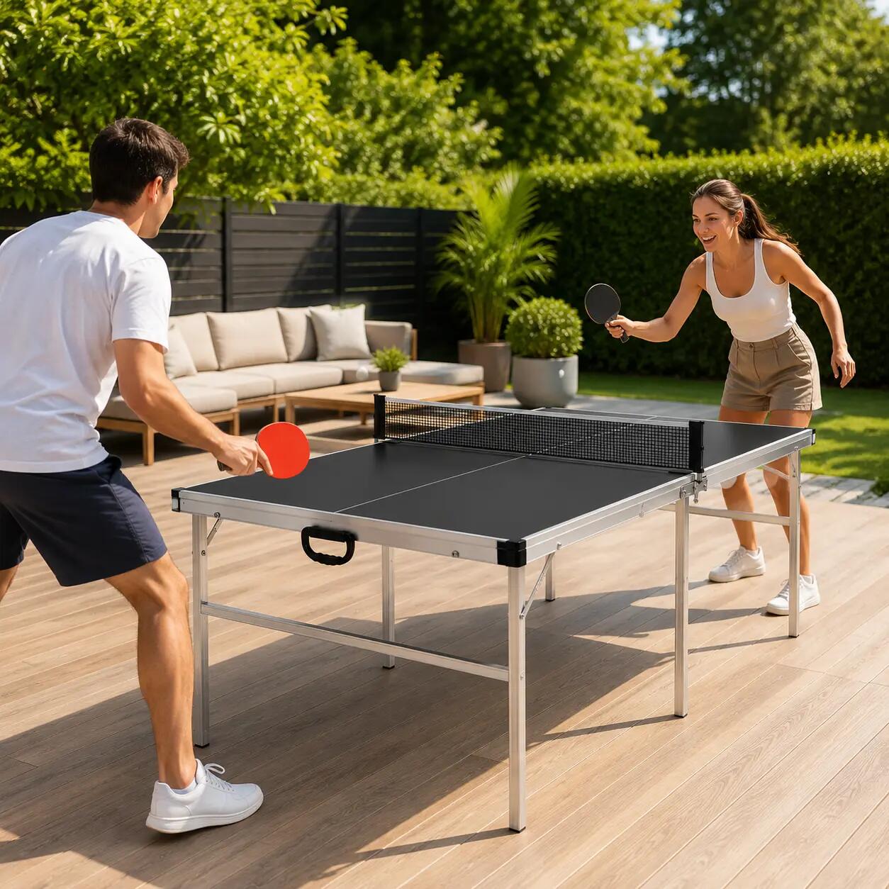 Table de ping-pong pliante avec filet 182x91 cm 2/7