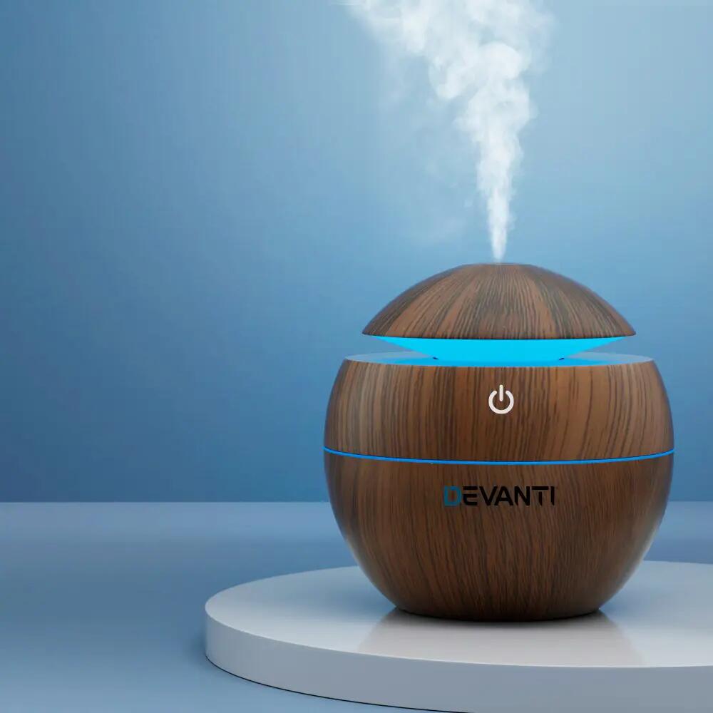 Devanti Aroma Diffuser Aromatherapy Dark Wood 130ml