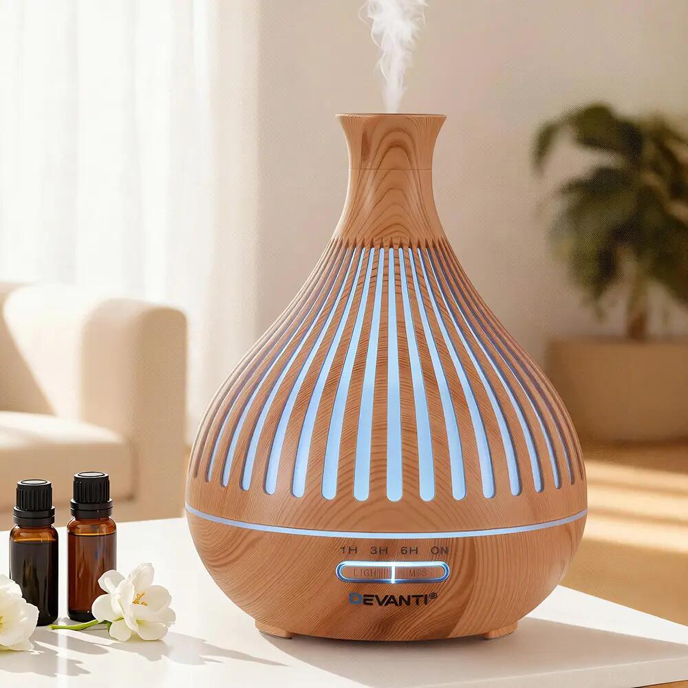 Devanti Ultrasonic Aroma Diffuser Aromatherapy 400ml LED Lights Iron Humidifier