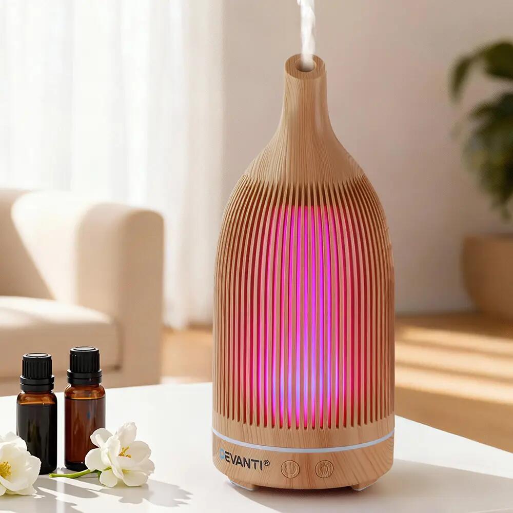 Devanti Ultrasonic Aroma Diffuser Aromatherapy 200ml LED Lights Iron Humidifier