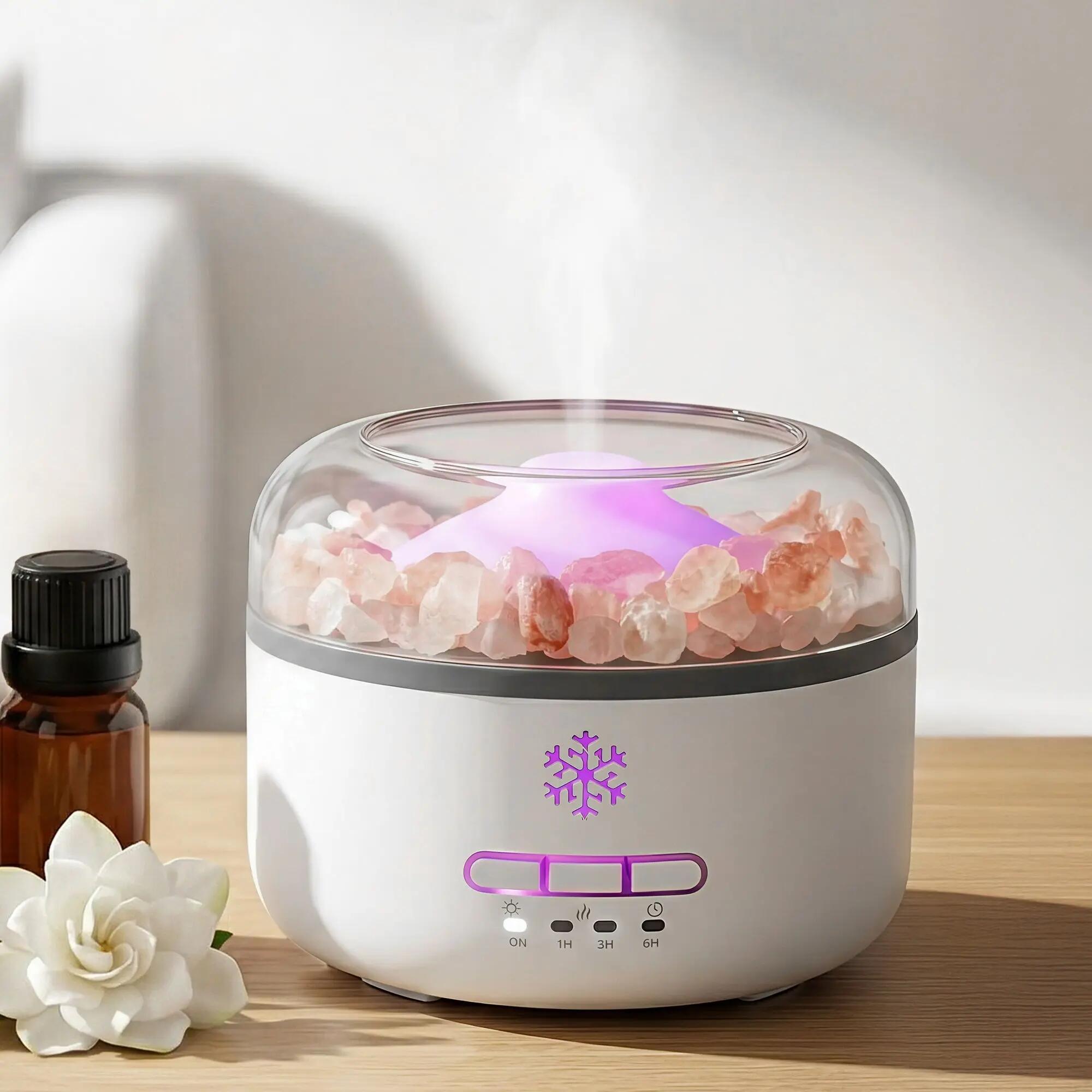 Devanti 150ml Salt Lamp Aroma Diffuser Ultrasonic Humidifier Purifier 7 LED Colo