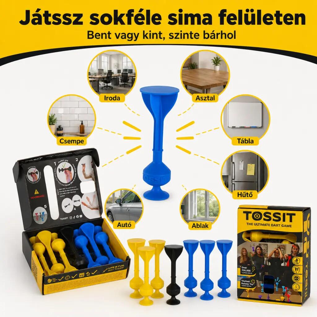 Starter Pack kék-sárga szilikon tapadókorongos darts játék 5/5