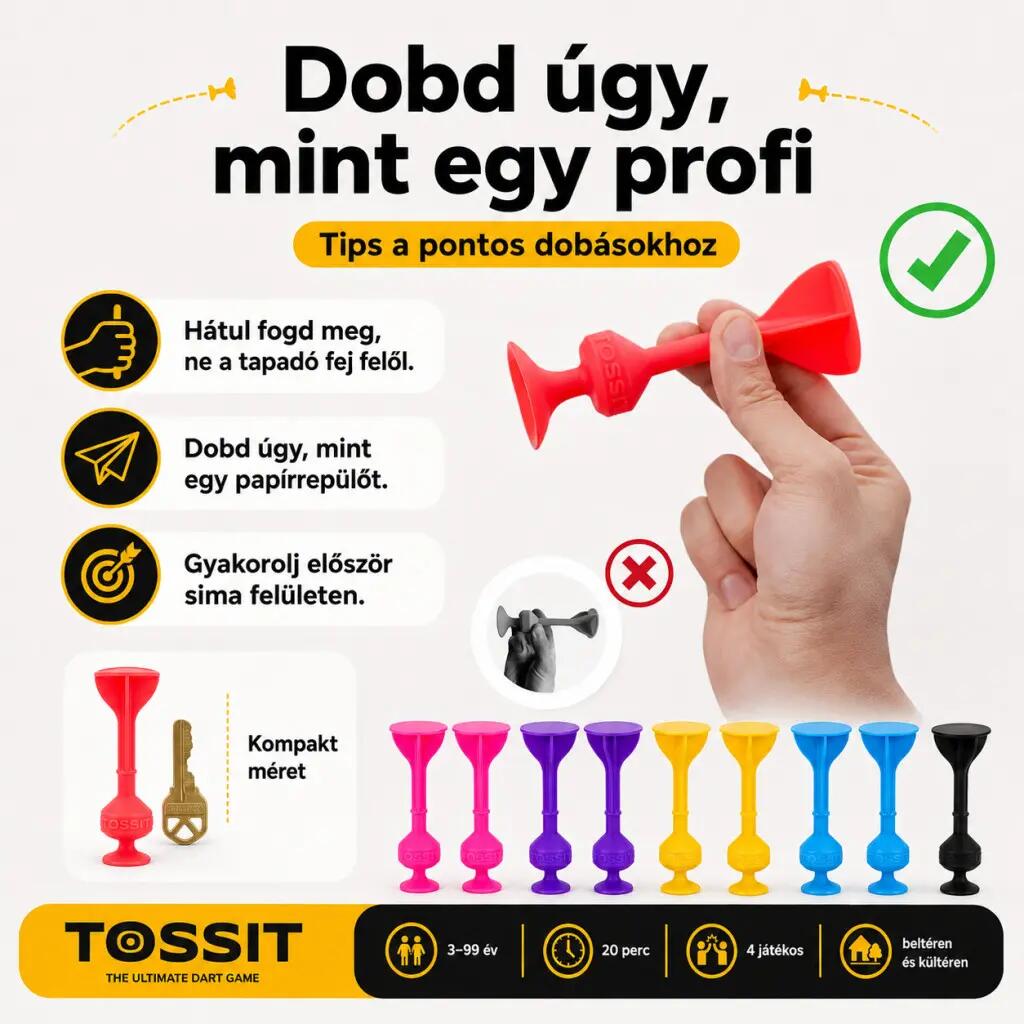 Family Pack tapadókorongos szilikon darts játék, 7 játékmóddal 4/5