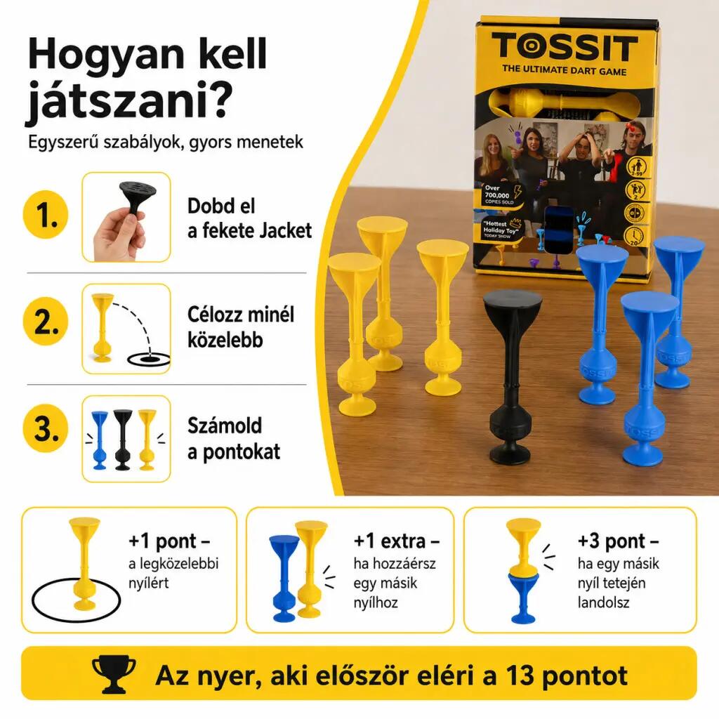 Starter Pack kék-sárga szilikon tapadókorongos darts játék 3/5