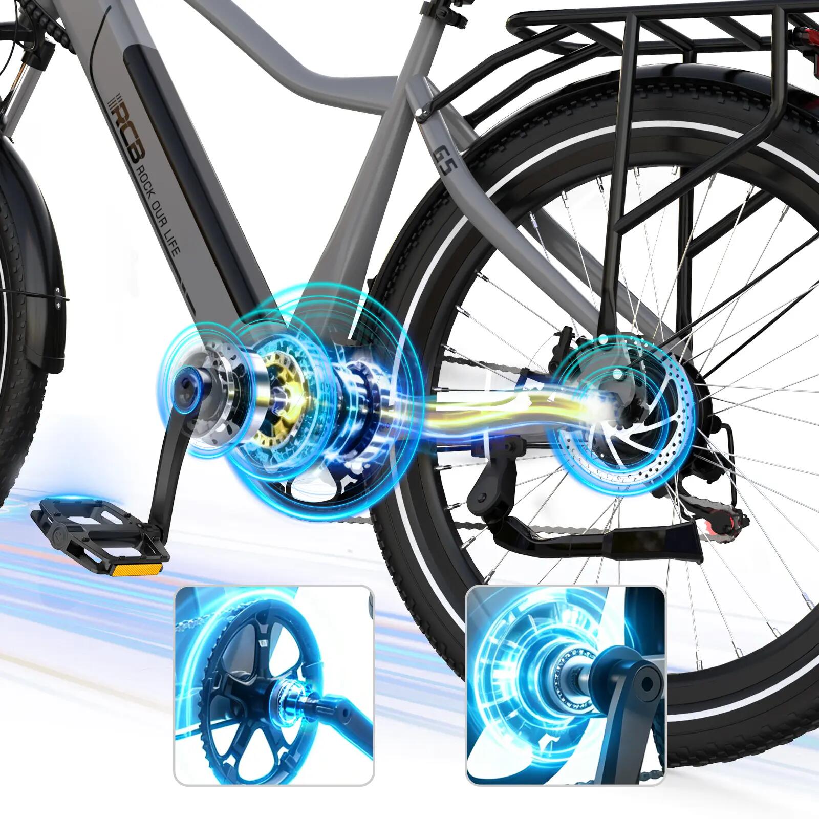 Elektrofahrrad für Erwachsene, 27,5 Zoll, Drehmomentsensor, APP & NFC, Modell G5 3/7