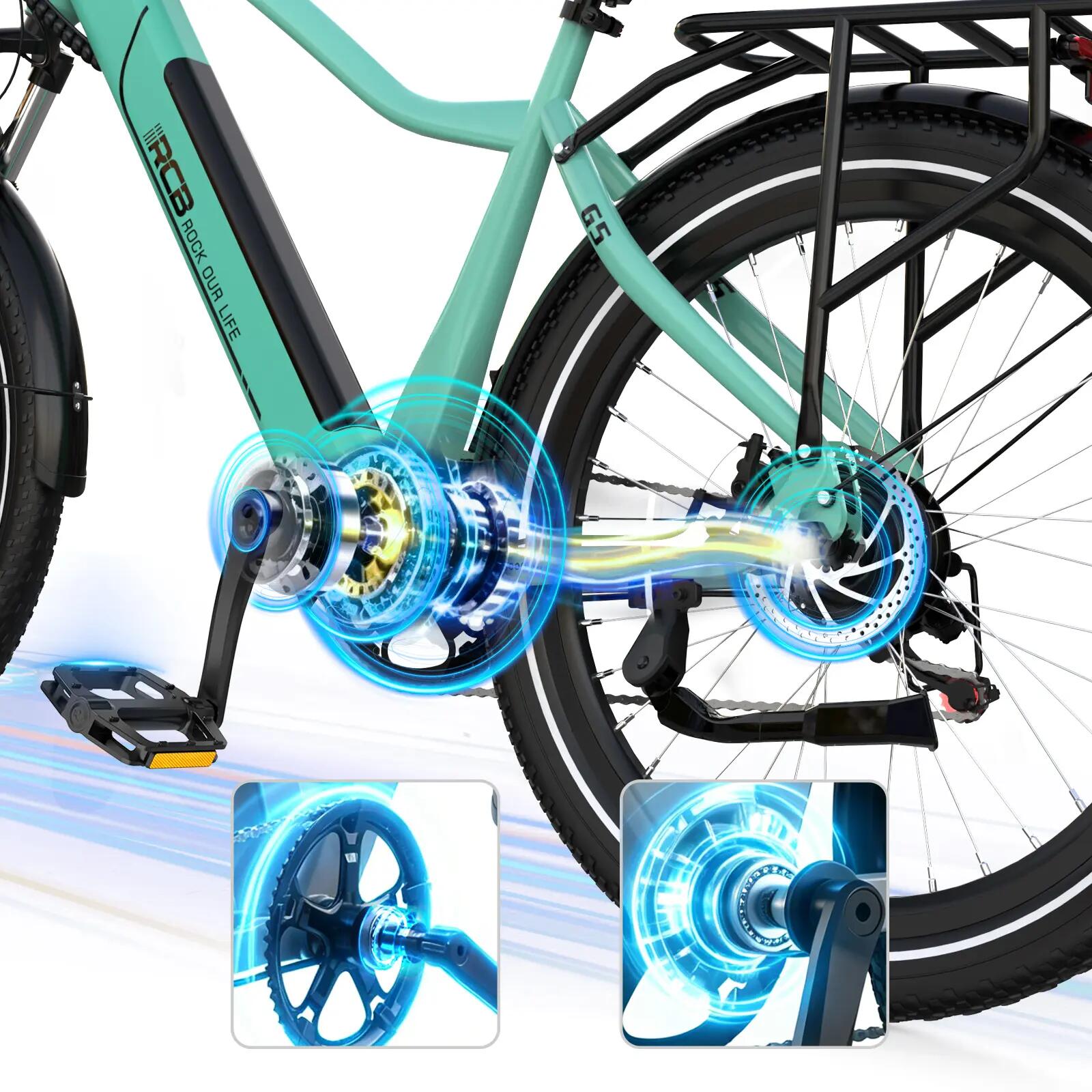 Elektrofahrrad für Erwachsene, 27,5 Zoll, Drehmomentsensor, APP & NFC, Modell G5 3/7