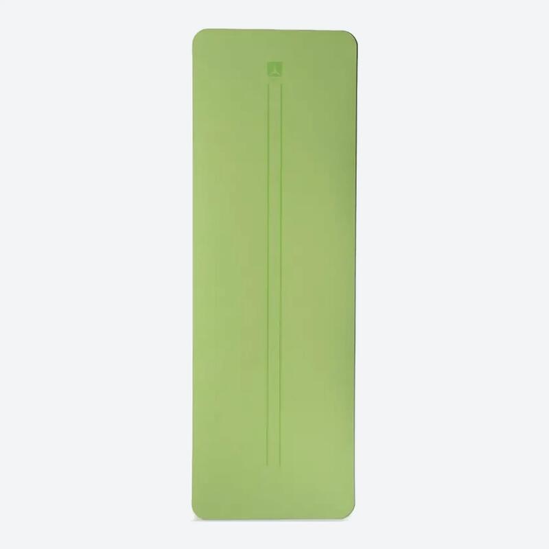 Rebuwo Çift Çizgi Tasarım TPE Yoga ve Pilates Egzersiz Matı 5 mm - Fıstık Yeşili