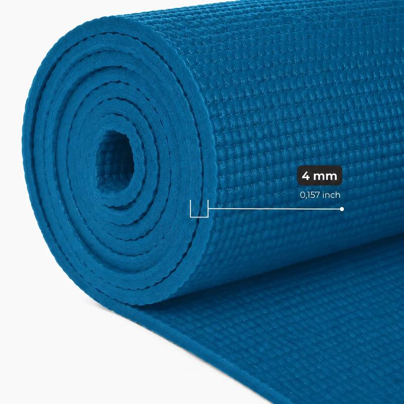 Rebuwo Woqes Pvc Pilates ve Fitness Egzersiz Matı 4 mm - Koyu Mavi