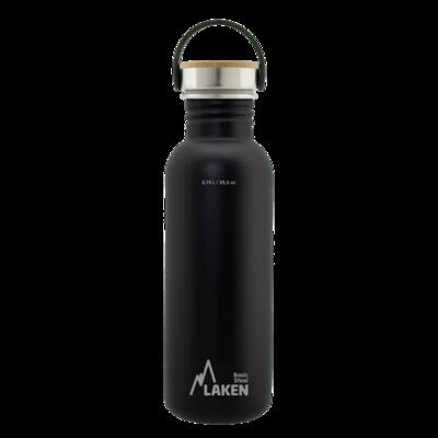 Borraccia in acciaio inox Basic Steel con tappo Bamboo – LAKEN
