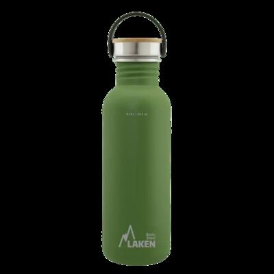 Borraccia in acciaio inox Basic Steel con tappo Bamboo – LAKEN