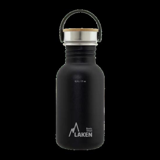 Borraccia in acciaio inox Basic Steel con tappo Bamboo – LAKEN