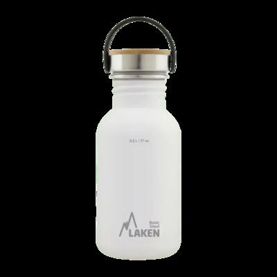 Borraccia in acciaio inox Basic Steel con tappo Bamboo – LAKEN