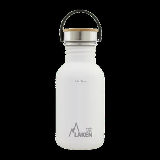 Borraccia in acciaio inox Basic Steel con tappo Bamboo – LAKEN