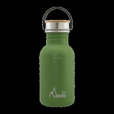 Borraccia in acciaio inox Basic Steel con tappo Bamboo – LAKEN