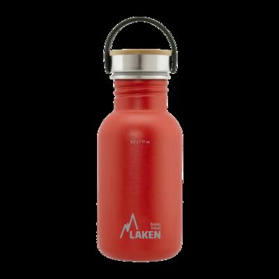 Borraccia in acciaio inox Basic Steel con tappo Bamboo – LAKEN