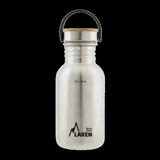 Borraccia in acciaio inox Basic Steel con tappo Bamboo – LAKEN
