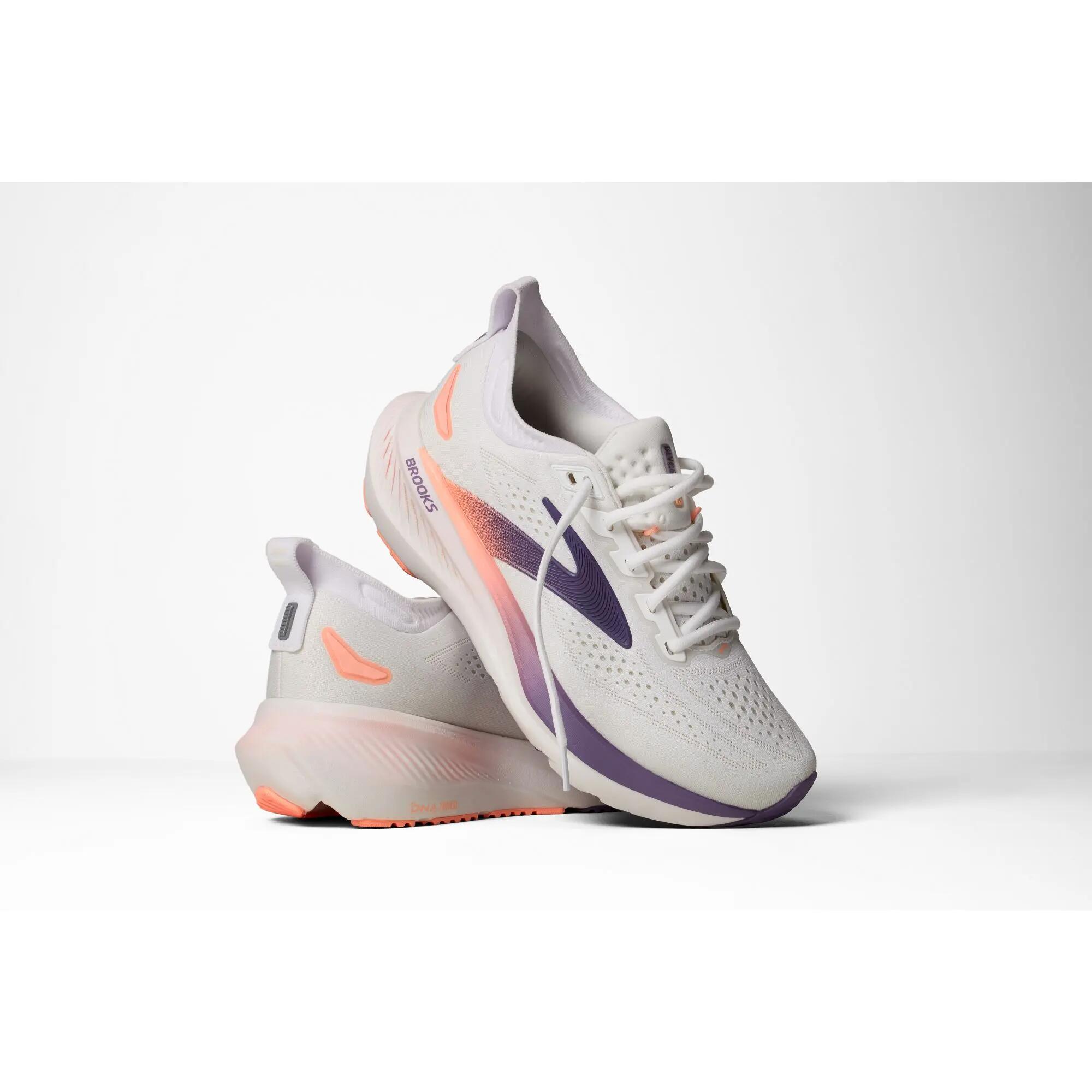 Hardlopenshoen Dames Glycerin 23 wit perzik paars 7/8