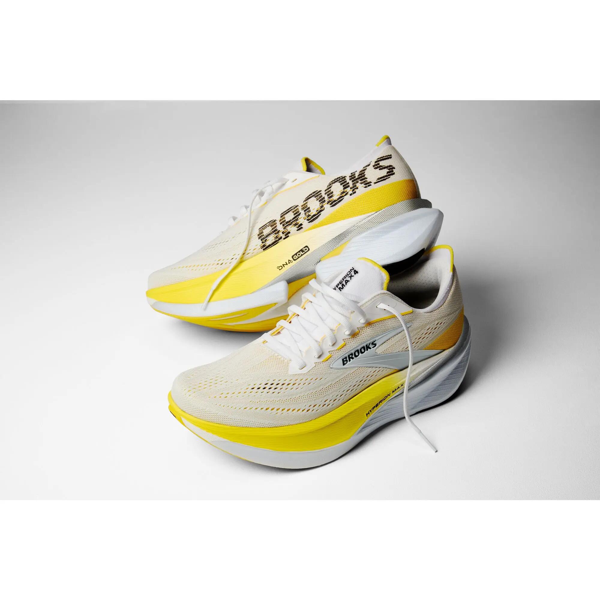 Zapatillas de running Mujer Hyperion Max 4 blanco amarillo negro 7/8