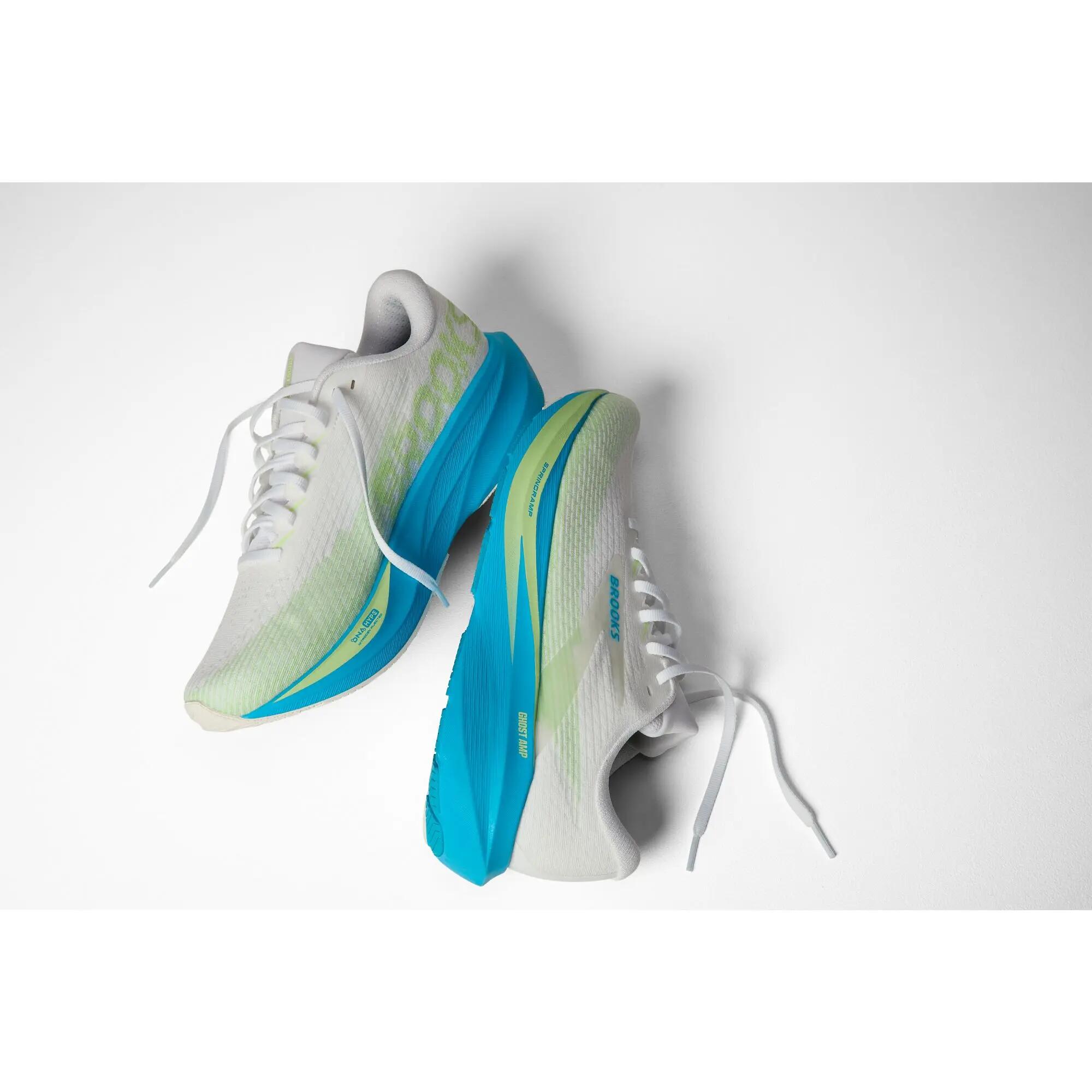 Scarpe running Uomo Ghost Amp bianco blu verde chiaro 7/7