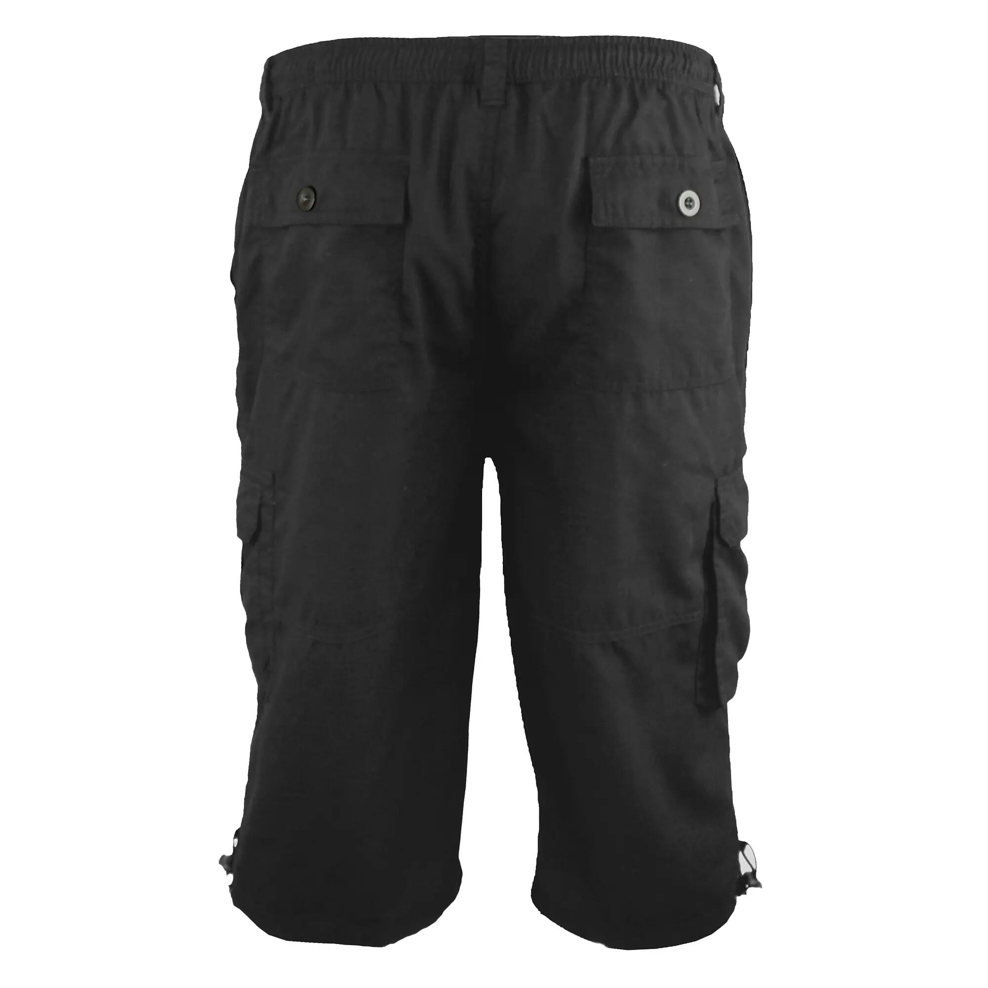 Mens D555 Mason Kingsize Cargo Shorts (Black) 3/6