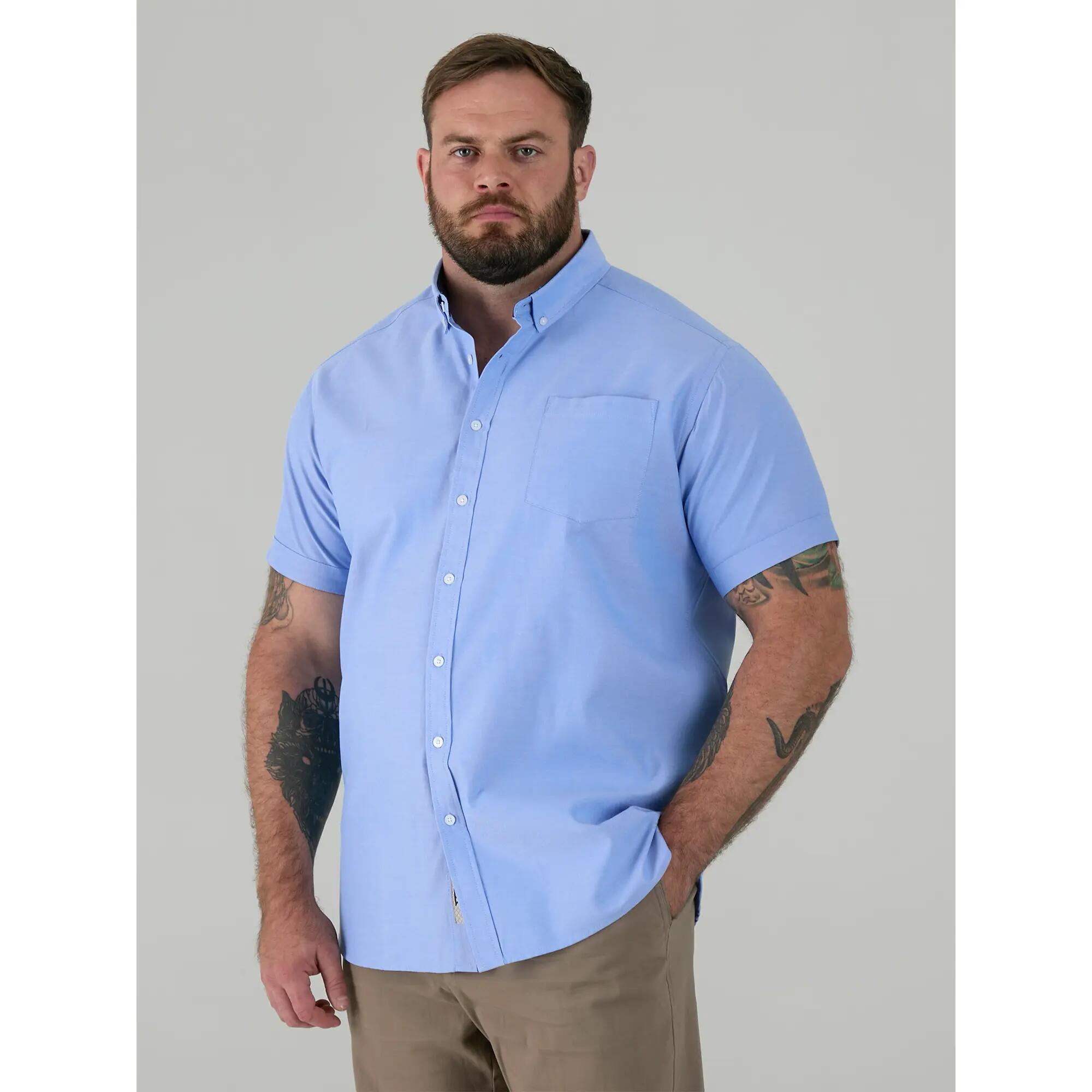 Camicia Kingsize Maniche Corte Uomo Duke D555 James Azzurro 5/6