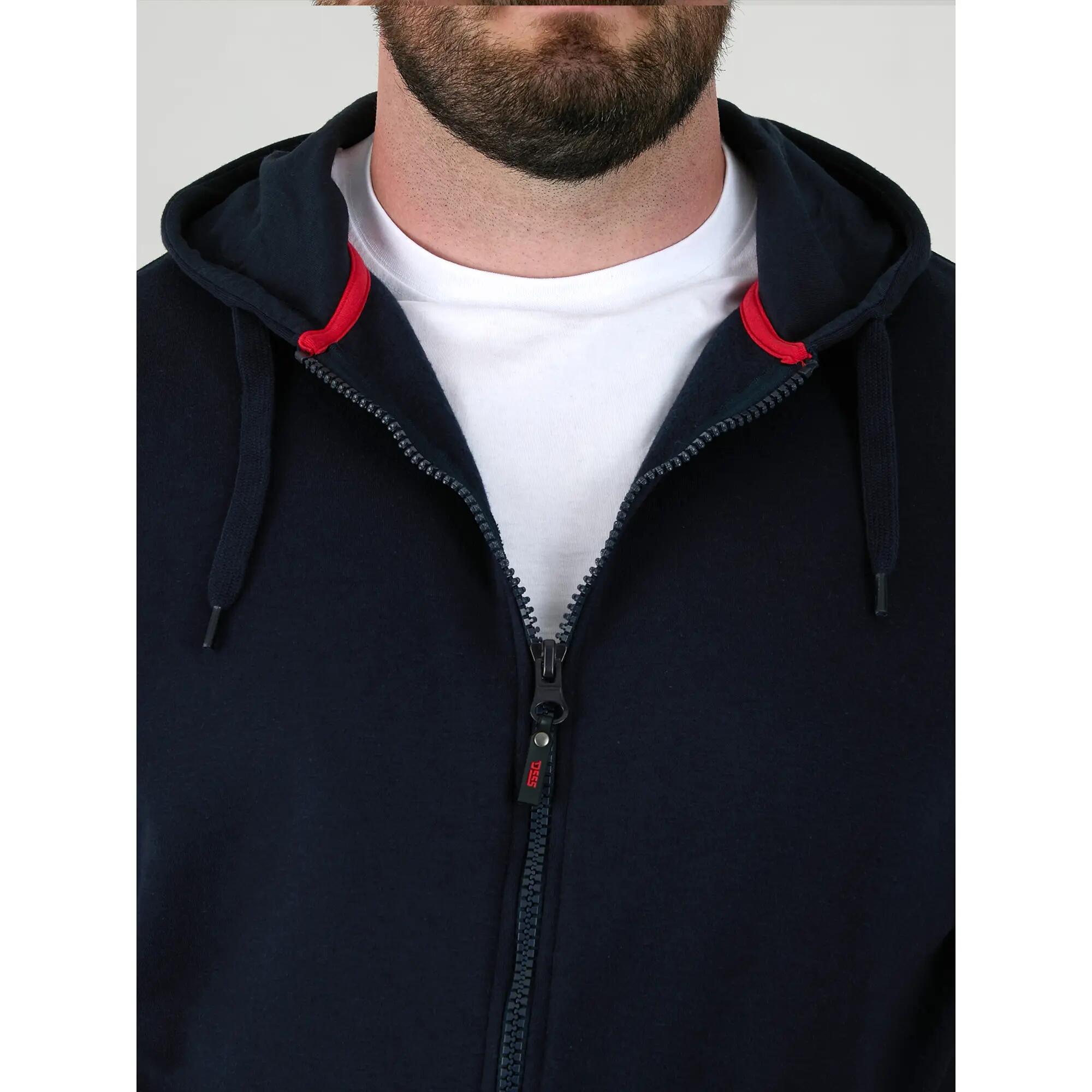 Felpa Con Cappuccio E Zip Intera Kingsize Uomo Duke D555 Rockford Cantor Blu 4/6