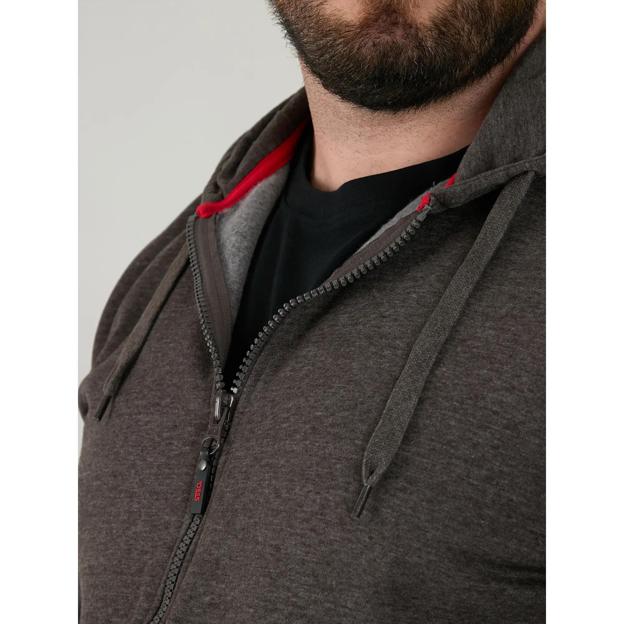 Felpa Con Cappuccio E Zip Intera Kingsize Uomo Duke D555 Rockford Cantor Grigio 4/6