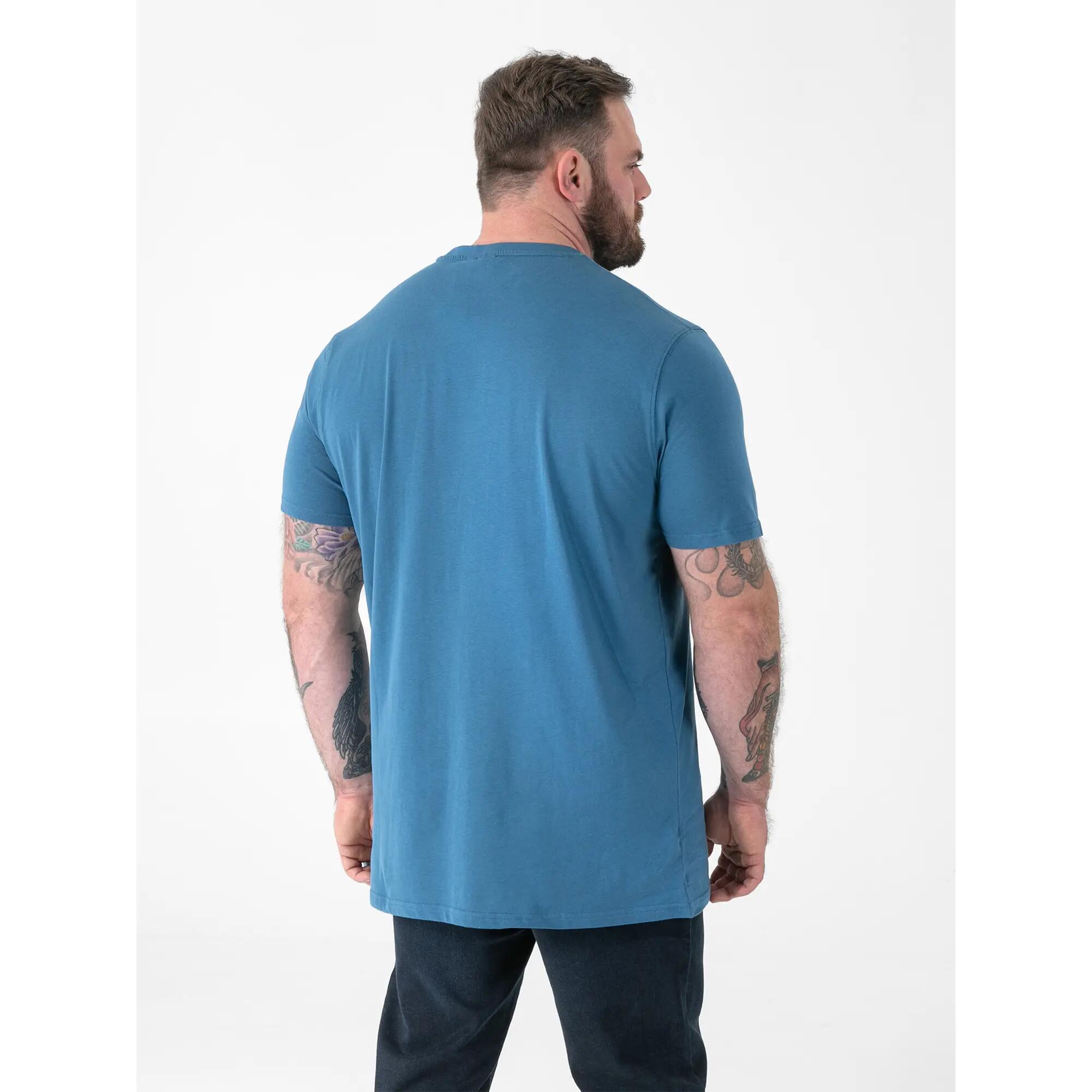 D555 Tshirt Uni Manches Courtes FLYERS Homme (Bleu Sarcelle) 4/5
