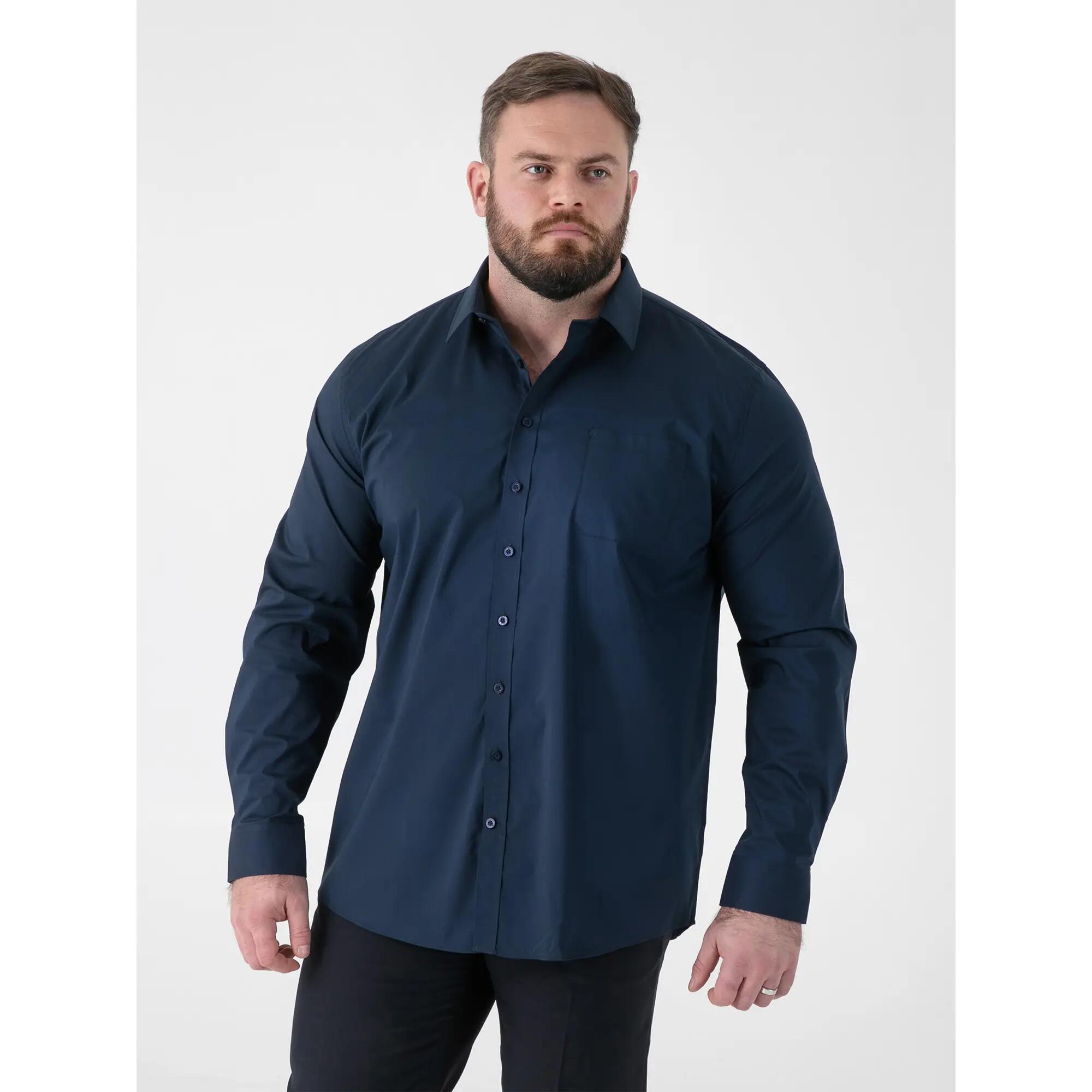 Camicia Elasticizzato Kingsize Uomo Duke Oliver D555 Blu Navy 4/6