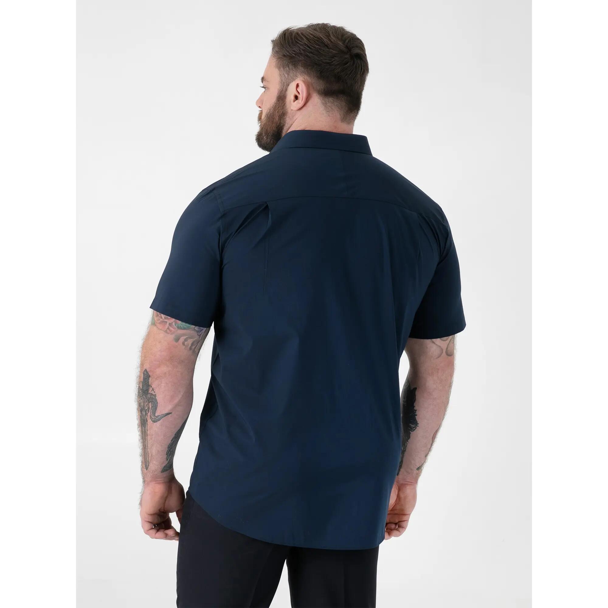 Camicia Elasticizzato Kingsize Maniche Corte Uomo Duke D555 Lucas Blu Navy 5/6