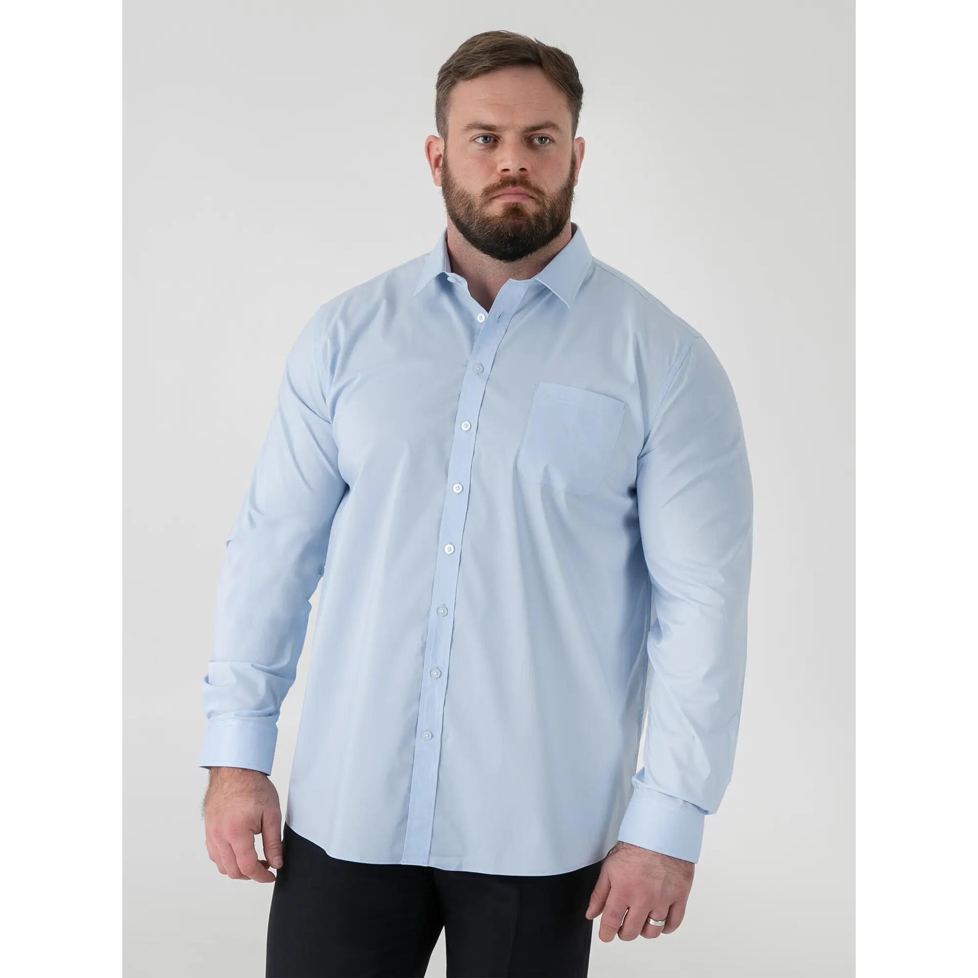 Camicia Elasticizzato Kingsize Uomo Duke Oliver D555 Azzurro 4/6