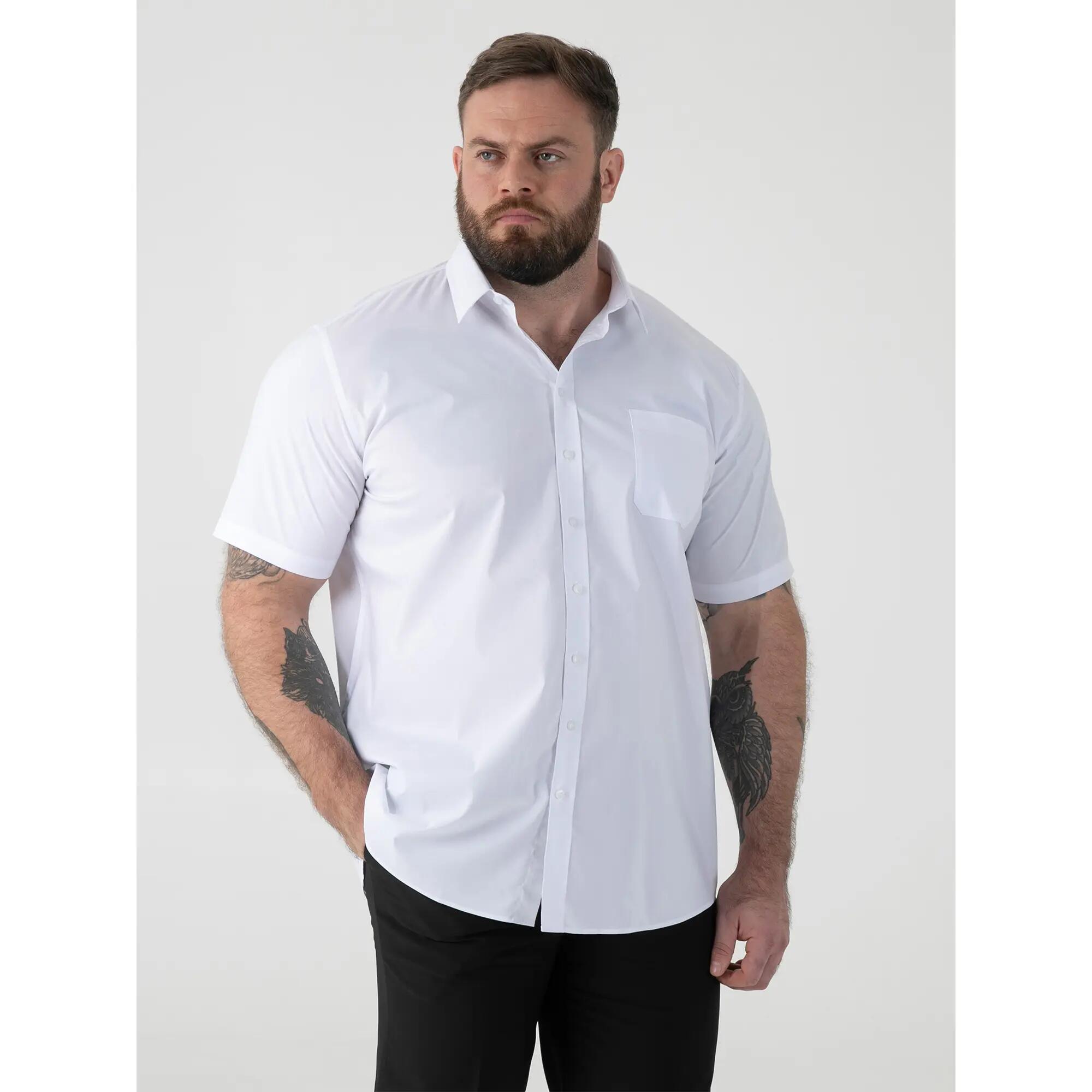 Camicia Elasticizzato Kingsize Maniche Corte Uomo Duke D555 Lucas Bianco 5/6