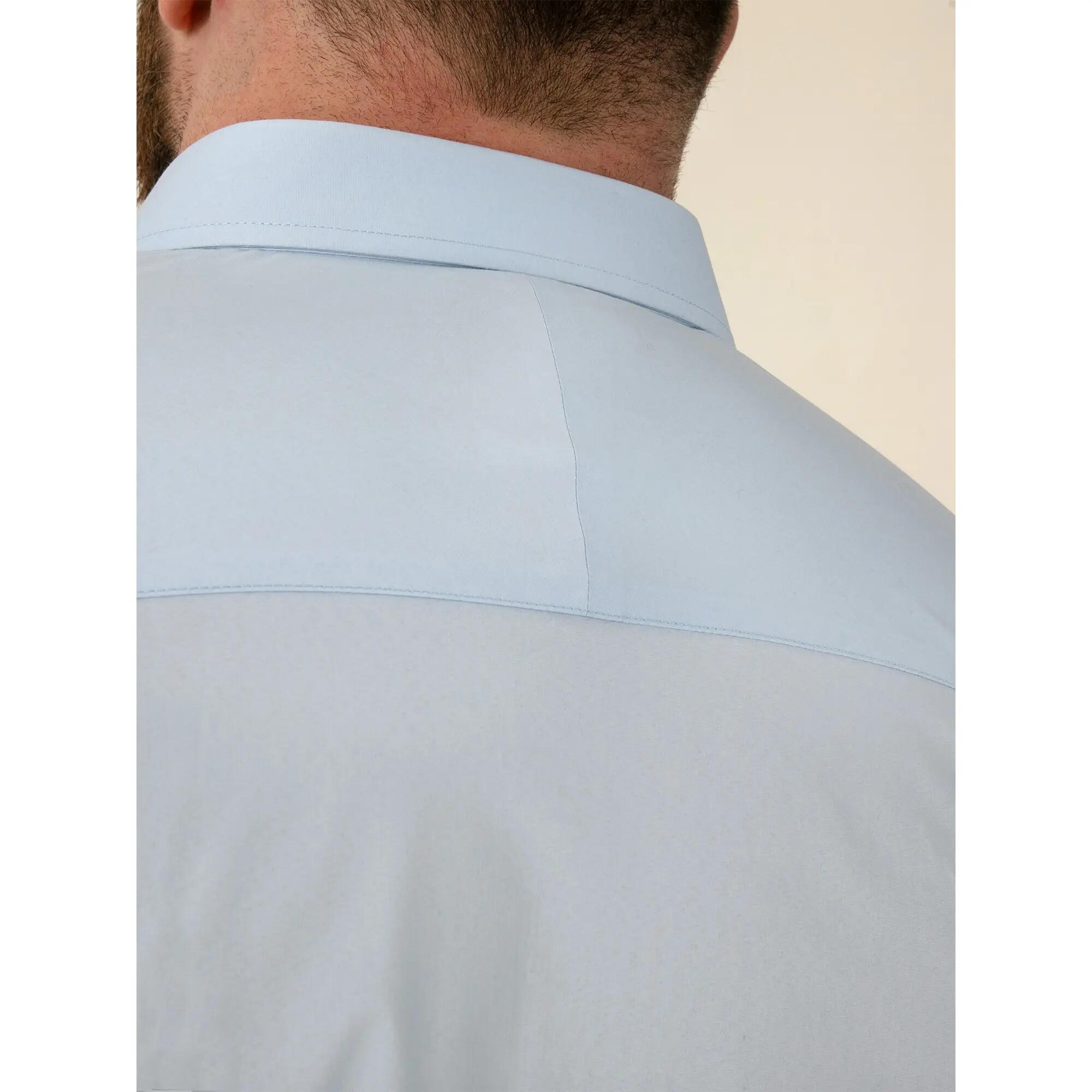 Camicia Elasticizzato Kingsize Maniche Corte Uomo Duke D555 Lucas Azzurro 6/6