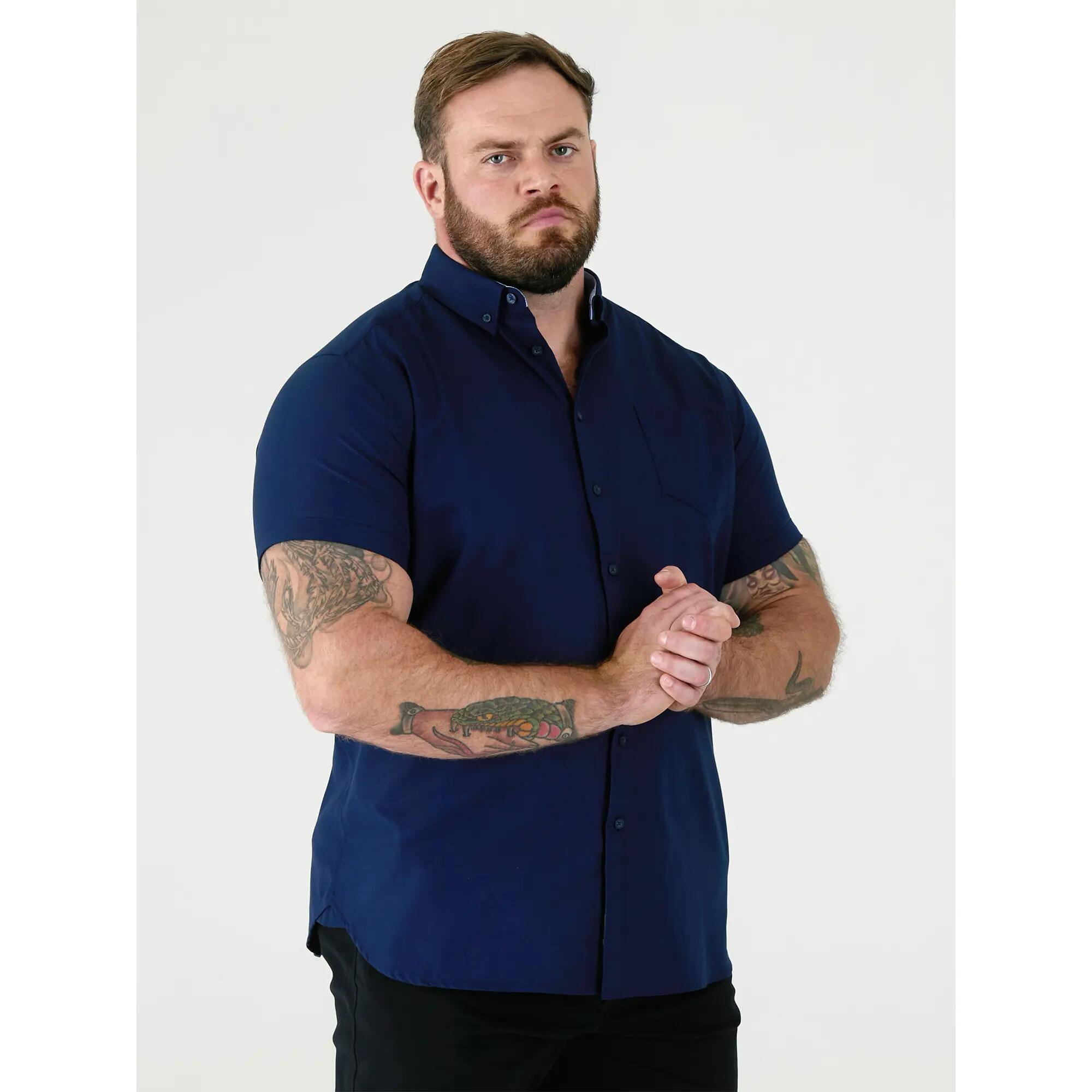 Camicia Alto Maniche Corte Uomo Duke James D555 Blu Navy 4/6