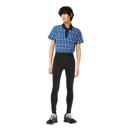 Leggings de sport pour homme Lacoste, collants d'entraînement noirs