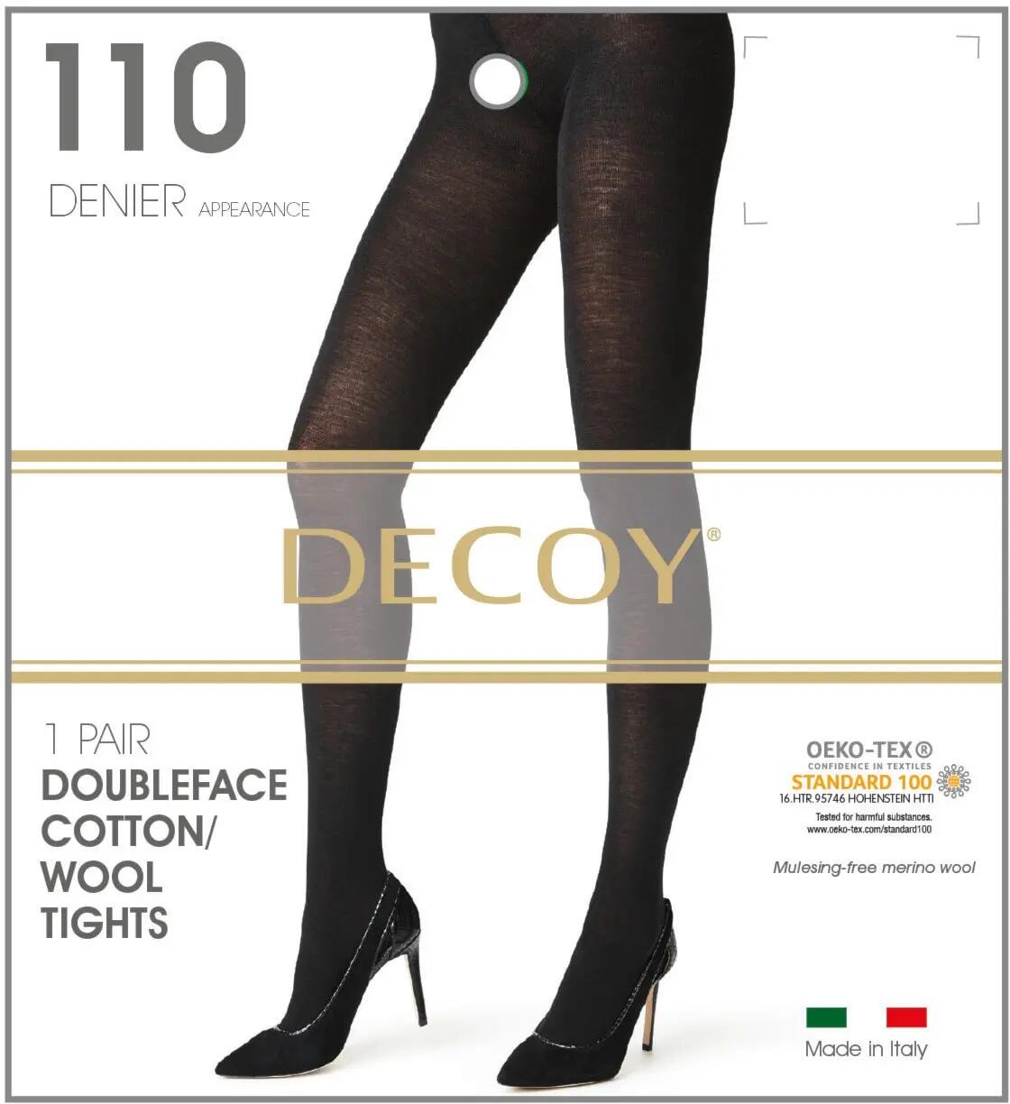 decoy collants doubleface 110 denier en coton et laine – BLACK (1100) 5/5