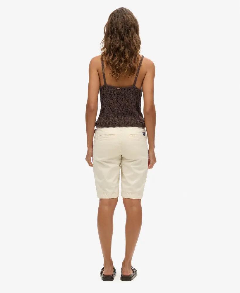 superdry Chino City Short damskie Oyster Cream, bawełniany mix 3/3