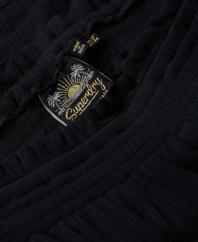 superdry Beach Shorts en viscose – taille smockée, ourlet festonné – ECLIPSE 6/7