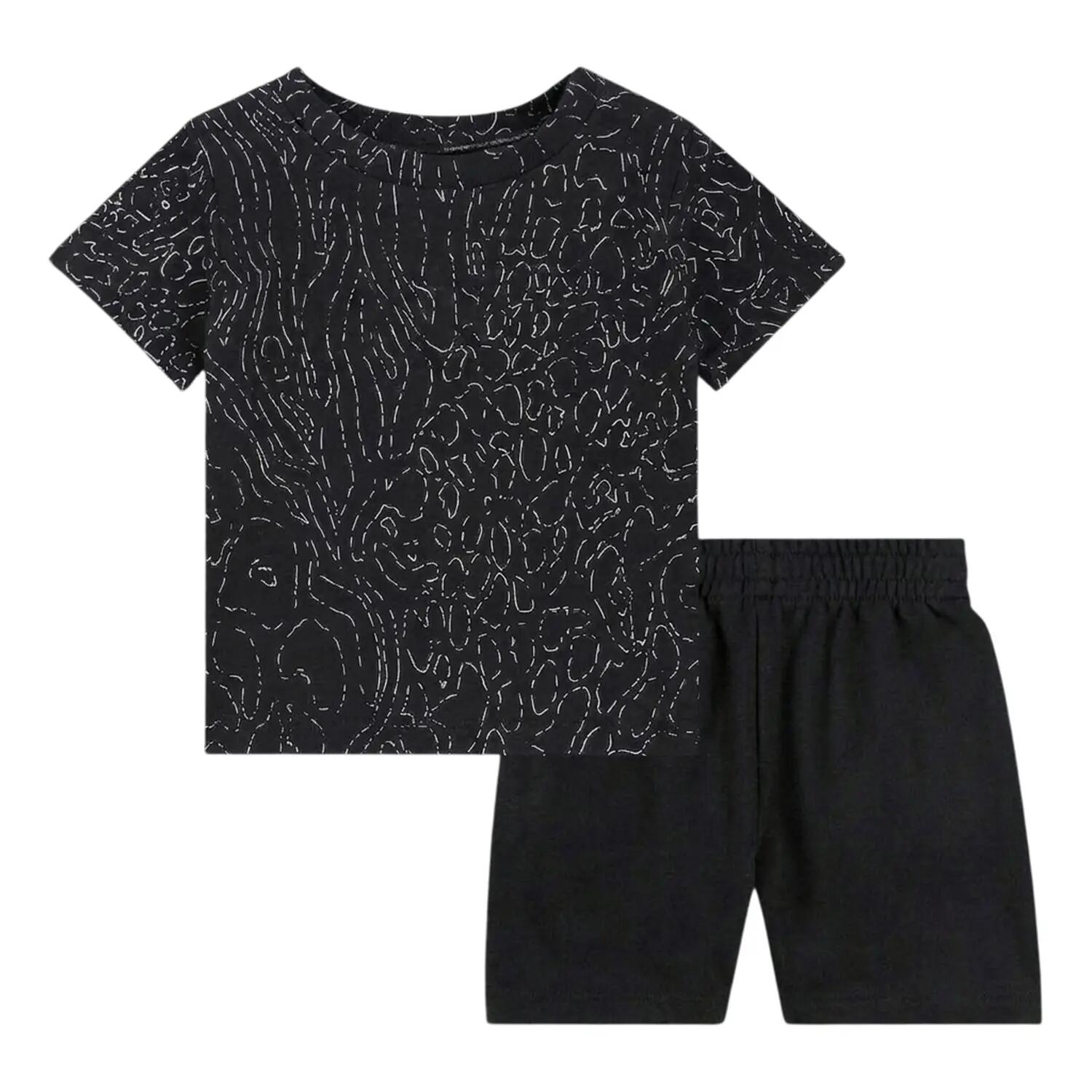 TShirt und Shorts für Baby, Logo Kinder Schwarz 2/2