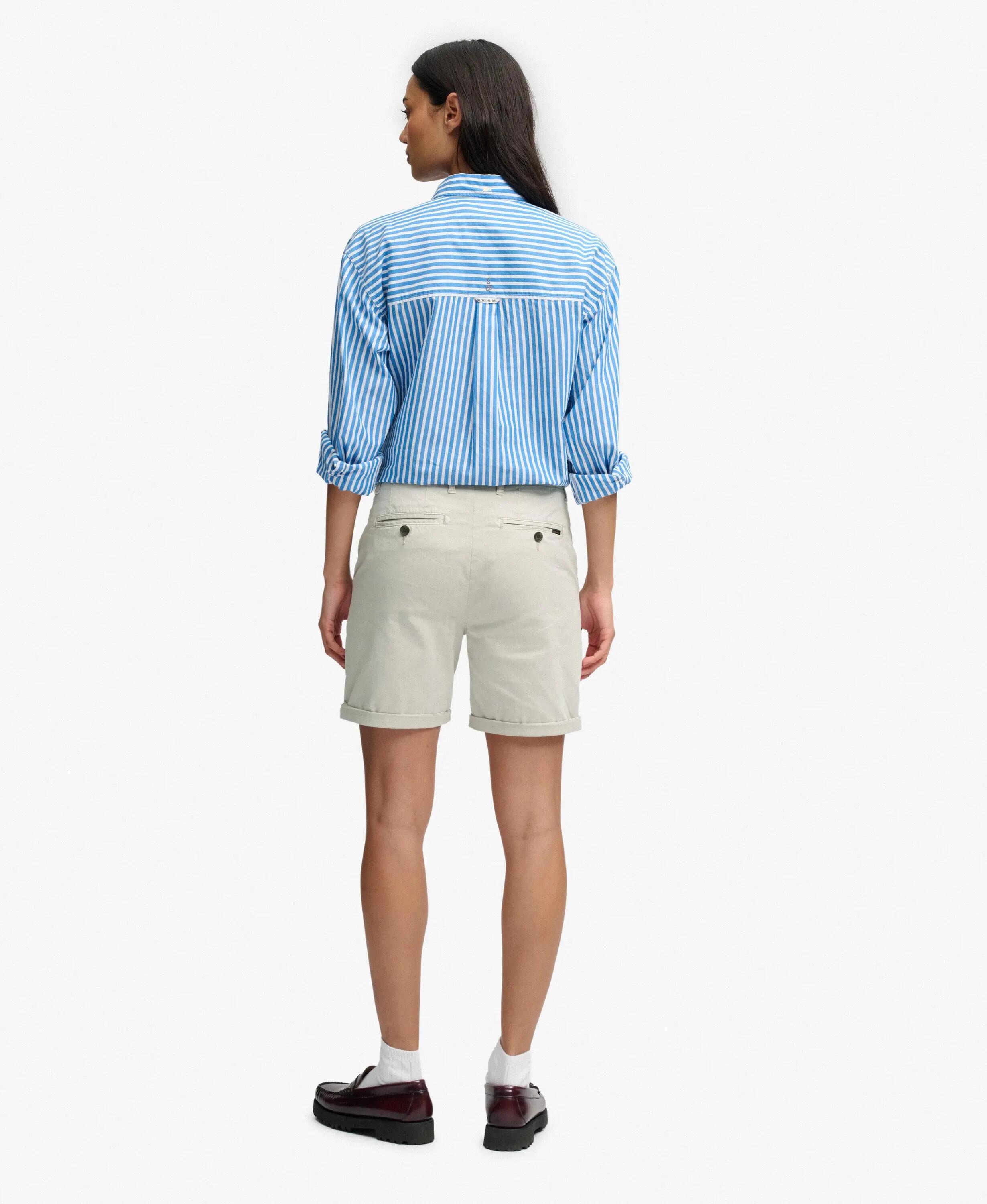 superdry Chino Shorts em algodão elástico — Rainy Day Grey 6/6